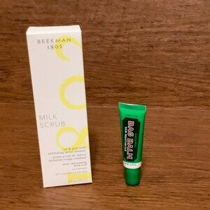 Beekman 1802 Milk Scrub (Facial Scrub) and Bag Balm Skin Moisturizer (NEW)